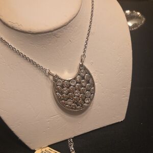 Brighton Silver-Tone Textured Disc Pendant